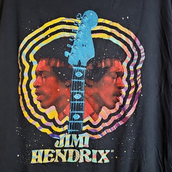 Authentic Hendrix Jimi Hendrix Mens Black Short Sleeve Graphic T-shirt Size 2XL - Picture 2 of 4